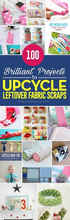 the cover of brilliant projects upcycle leftover fabric scraps, including sewing supplies and crafts