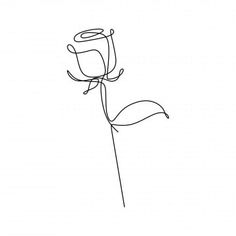 a single line drawing of a rose on a white background with the word love written in it