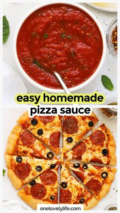 the pizza sauce is easy to make and delicious