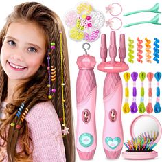 PRICES MAY VARY. 【DIY Multifunctional Hair Style toys】Hair Twist can weave hand rope with friends, rotate hair clockwise as well as counterclockwise, the braiding tool can weave hair in seconds, with colorful beads, you can design the hairstyle you want, it is an automatic hair braiding tool for girls and women. 【How t use the Hair Twist Toys】A key to open the use, children easily manage, just 2 strands of hair into the hairpin on both sides, 2 strand twist machine will weave the hair together, 2 Strands Of Hair, Girls Makeup Vanity, New Braided Hairstyles, Kids Salon, Hair Braiding Tool, Makeup Vanity Set, Easter Party Favor, Braided Hairdo, Hair Braider