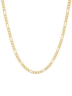 14K Yellow Gold Figaro Chain Necklace Gold Chain Necklaces, Gold Figaro Chain, Figaro Chain Necklace, Yellow Gold Necklace, Figaro Chains, Figaro Chain, Fine Jewellery Necklace, Gold Polish, Gold Chain Necklace