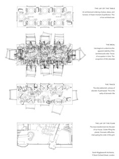 the plans for an outdoor dining area are shown in black and white, with tables and chairs