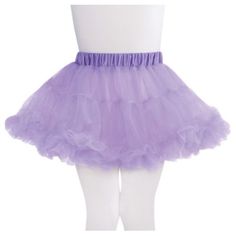 a child's purple tutu skirt and tights on a mannequin