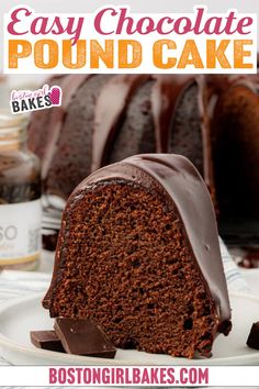 Indulge in this decadent chocolate pound cake, bursting with rich chocolate flavor and baked to perfection in a bundt pan. Made with cocoa powder and a hint of espresso, it's topped with a quick chocolate glaze that elevates it to a stunning dessert. This chocolate bundt cake is impressively simple, making it the ideal treat for holiday gatherings or special occasions. Treat your guests (and yourself!) to this chocolate delight. #ChocolateCake #BundtCake #HolidayBaking | @bostongirlbakes Brownie Cake Recipe, Chocolate Chip Pound Cake, Chocolate Brownie Cake, Chocolate Bundt, Chocolate Pound Cake, Chocolate Bundt Cake, Moist Chocolate Cake, Bundt Cakes Recipes, Bundt Pan