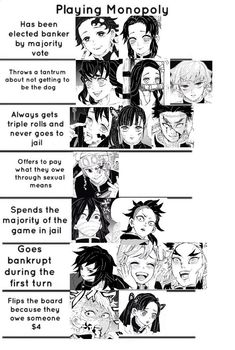 an anime storyboard with many different characters and their names in black and white, including the