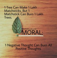 a matchstick with leaves on it sitting next to the words,'free can make 1 lakh matchestick can burn