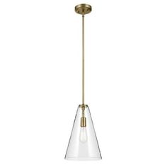 the brass and clear glass pendant light fixture