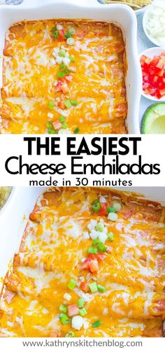 the easy cheesy enchiladas made in 30 minutes are ready to be eaten