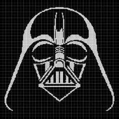 a cross stitch pattern with a darth vader helmet on it's face