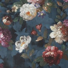 an image of flowers on a blue background