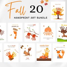 the fall handprint art bundle is available for all ages and abilitiess to learn