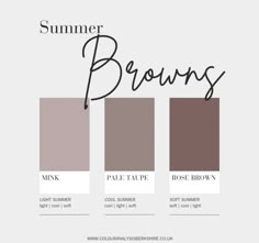 True Summer Browns, Soft Summer Browns, Soft Summer Outfits Inspiration Casual, Soft Summer Color Palette Outfits Capsule Wardrobe, Soft Summer Brunette, Summer Skin Tone