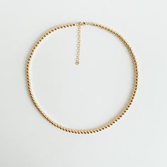 Gold Ball Beaded Necklace - 14k Gold Filled - Adorned by Ruth Necklace Stacks, Simple Beaded Necklaces, Necklaces Gold, Gold Bead Necklace, Solid Gold Chains, Xmas Ideas, Everyday Necklace, Zipped Bag, Crystal Charm