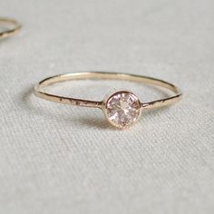 Solid 14k Gold Gemstone Ring Sparkling Thread of Gold by MARYJOHN Hippies, Infinity Knot Ring, Simple Diamond Ring, Birthstone Stacking Rings, Dainty Diamond Ring, Gold Gemstone Ring, Gold Ring Stack, Solid Gold Rings, Delicate Jewelry