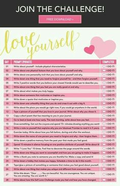 Self Love Challenge, February Challenge, Love Challenge, Writing About Yourself, 30 Day Challenge, Love Yourself, Workout Challenge, Self Development, Self Esteem