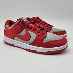 ad eBay - Nike Dunk Low UNLV Satin Red White Grey Shoes Sneakers Condition: New Without Box (we ship with regular shipping box) 100% AUTHENTIC Nike Product !!! Size: women's 8.5 THE PRICE IS FIRM ! We Ship Items in 1 Business Day after payment is received and cleared. Please feel free to ask any questions you may have. THANK YOU FOR SHOPPING WITH US ! ! ! University Red Sneakers With Vulcanized Sole, Red Synthetic Sneakers With Vulcanized Sole, Nike Red Slip-on Sneakers, Red Nike Slip-on Sneakers, Casual University Red Sneakers With Red Sole, Red Synthetic Sneakers With Contrast Sole, Casual Sneakers With Red Accents For Streetwear, Nike Red Sneakers With Contrast Sole, Casual Low-top Sneakers With Red Accents