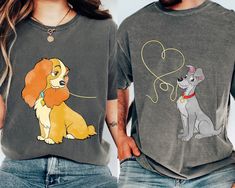 Lady and the Tramp Spaghetti Couples Comfort Colors Shirt, Disney Couple Valentine's Day Matching Tee, Disneyland Trip, Wedding Anniversary - Etsy Couple Outfits For Disneyland, Disney World Couple Outfits, Disney Couple Outfits Ideas, Cute Disney Couples, Lady And The Tramp Spaghetti, Disney Couples Shirts, Disney Couple Outfits, Couples Disney Shirts, Couples Disney