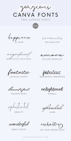 the top ten font styles for any type of lettering, including cursive and handwritten