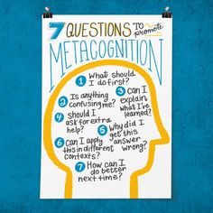 a piece of paper with the words 7 questions to metacognition written on it