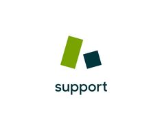 the logo for support, which is designed to look like an abstract square and rectangle shape