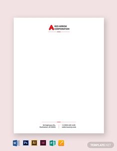 a letterhead with the company's logo on it is shown in this image