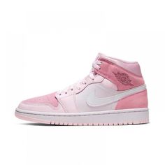 The Shoes Are In Perfect Condition, Never Used. Just Didn’t Look Good On Me. Jordan Shoes Pink, Digital Pink Jordans, Jordan 1 Mid Digital Pink, Air Jordan 1 Mid Digital Pink, Nike Dunks High, Light Pink Shoes, Christmas Checklist, Pink Jordans, Pink High Tops