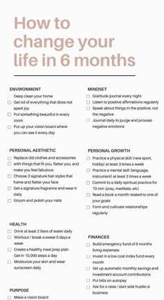 motivation list for more productive life Self Development Daily Routine, Work On Yourself For 6 Months Challenge, More Productive Life, Changing Your Life In 6 Months, Life Changing Challenges, Motivation For Productivity, Evy Pompourous, How To Change Your Personality Tips, 6 Month Life Change Plan