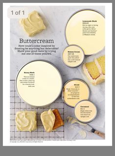 the recipe for buttercream is shown in this magazine