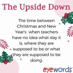 the upside down christmas poem with holly leaves