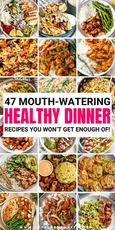 healthy dinner recipes Week Night Healthy Dinners, Non Chicken Dinner Recipes, All Food Group Meals, Ideas For Quick Dinner, Cheap Tasty Healthy Meals, Easy Healthy Week Night Dinners, Healthier Family Dinner Ideas, Healthy Meal Prep Dinner Recipes, Yummy Easy Dinner Recipes Healthy