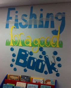 there is a sign that says fishing for a good book