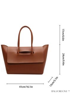 BagForLove - Sleek Shoulder Tote Bag: Minimalist Design Product Description Color Brown Pattern Type Plain Material PU Strap Type Double Handle Bag Size Medium Size Chart INCH CM Bag Length Bag Width Bag Height Handle Height Size 16.1 inch 5.1 inch 9.4 inch 6.7 inch one-size Bag Length Bag Width Bag Height Handle Height Size 41 cm 13 cm 24 cm 17 cm one-size Details Pictures Similar Products h2 { text-align: center; } /* æ¢è¡ */ li{ white-space: normal; word-break: break-all; word-wrap: break-w Leather Bag With Solid Color And Rectangular Shape, Rectangular Leather Bag In Solid Color, Rectangular Leather Satchel In Solid Color, Chic Solid Color Hobo Bag For Travel, Brown Bags For Shopping, Brown Shopping Bags With Solid Color, Versatile Solid Color Satchel For Shopping, Chic Brown Bag, Brown Solid Color Shopping Bag