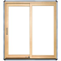 an open sliding glass door on a white background