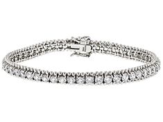 Pre-Owned Bella Luce ® white diamond simulant 16.00ctw round, rhodium over sterling silver bracelet. Available in sizes 7.25" and 8" L x 0.25"W and has a hidden box closure. .  This product may be a customer return, vendor sample, or on-air display and is not in its originally manufactured condition.  It may not be new.  In some instances, these items are repackaged by JTV. Jewelry Television, Jtv Jewelry, Diamond Simulant, Jewelry Online Shopping, Sterling Silver Bracelet, White Diamond, Sterling Silver Bracelets, Diamond Bracelet, Cubic Zirconia