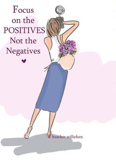 a woman with flowers on her head and the words focus on the positives, not the negatives