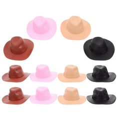 Description Mini hat is made of plastic material, easy to use. Doll mini hats are designed in compact and lightweight size, easy and convenient to wear or take off. Great addition for your mini doll. Also, it can be wonderful photography props. Features -Color:Assorted Color -Material:Plastic -Size:7.00X7.00X3.00cm/2.75X2.75X1.18in -Note: suitable for 11-inch doll. - Mini cowboy ornament can be used for miniature scenes, use it to create a unique and interesting view. - It looks like a real one, Mini Cowboy, Doll Clothes Hangers, Mini Hats, Doll Hats, Miniature Scenes, Doll Backpack, Mini Hat, Hat Decoration, American Doll Clothes