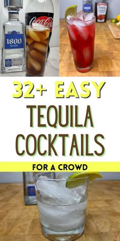 tequila cocktails for a crowd with text overlay that reads, 32 easy tequila cocktails for a crowd