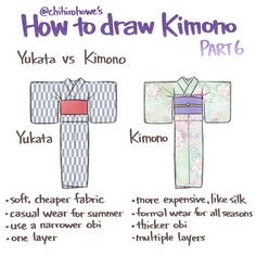 an image of how to draw kimono part 6 with instructions on how to draw kimono part 6