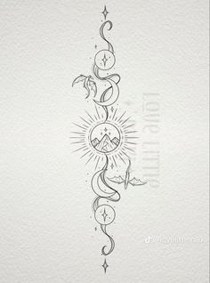 a drawing of a sun and moon on white paper