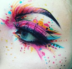 bang! pow! crash! Extreme Make-up, Fantasy Make-up, Halloweenský Makeup, Make Up Designs, Face Charts, Halloween Eye Makeup, Glitter Eye Makeup, Halloween Eyes