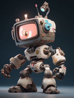 ArtStation - AI-20230420_04 LED head robots Album Designs, Space Concept, Zbrush Character, Robot Animal, Cyborgs Art, 3d Inspiration