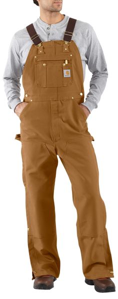 PRICES MAY VARY. Adjustable front-elastic suspenders Bib pocket with zipper closure Zipper fly Two large lower-front pockets Left-and right-leg hammer loops and ruler pockets Carhartt Overalls, Men's Uniforms, Safety Clothing, Carhartt Jacket, Bib Overalls, Carhartt Mens, Denim Jumpsuit, Online Shopping Stores, Bibs