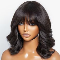 Product Details Hair Material 100% Human Hair Last Time One More Year Hair Color Jet Black Can Be Dyed No Straps Adjustable Circumference 22.5 inches,standard medium Lace Area Throw On & Go Lace Type No Lace Glueless? Yes, Glueless Brazilian Wigs, Curled Bob, Wavy Curls, Hair Care Oil, Healthier Hair, Natural Hair Color