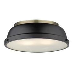 a black and gold ceiling light with white lights