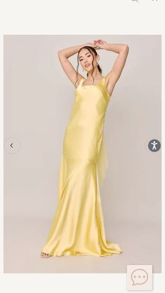 Simple Slip Dress, Tulle Bow, Tulle Bows, Satin Tulle, Yellow Satin, The Low, Bra Cups, Dress Design, Favorite Dress