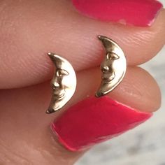 Handcrafted 14k Gold Filled Mini Crescent Moon Stud Earrings. Cute Little 14k Gold Filled Charms With Sterling Silver Posts. Comes With Sterling Silver Butterfly Clasps And Rubber Backs. Brand New, Never Worn And Handmade By Me! Moon Stud Earrings, Moon Studs, Earrings Cute, Silver Butterfly, Fairy Grunge, Crescent Moon, Crescent, Gold Filled, Silver Gold