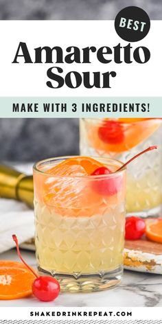 the best amarreto sour recipe is made with 3 ingredients