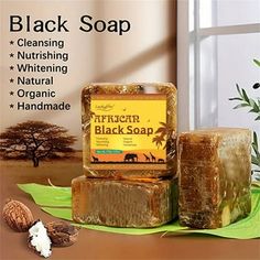 Black Soap For Deep Cleansing, Moisturizing, Exfoliating Soap For Body Cleaning, Hand Made Soap Features: This product contains palm oil, cocoa beans, -oil and shea butter from natural plants. It is mild and non irritating, and can deeply clean stains on your skin Gentle enough for all skin types: Our is free of sulfates, parabens, , suitable for all skin types, and gentle enough for daily use. Our soaps for hands, feet, face or body are very suitable for men, women and teenagers. No synthetic i Black African Soap, Shea Butter Face, African Soap, African Black Soap, Exfoliating Soap, Shea Butter Soap, Black Soap, Soap Packaging, Handmade African