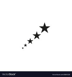 five black stars on white background