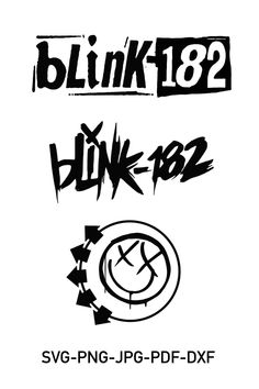 some type of graffiti font that is black and white with the words blink, blkk